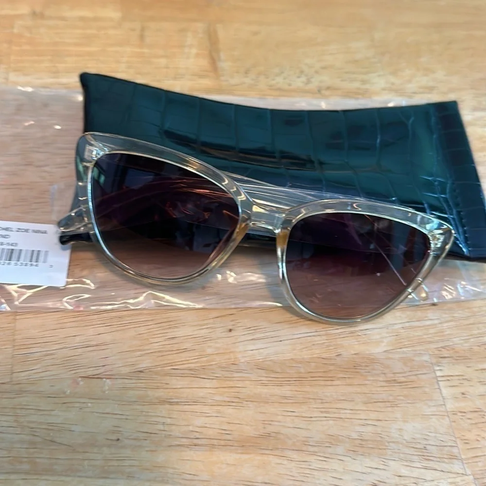 Rachel Zoe NWT‎ Nina nude crystal sunglasses with case